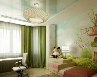 Натяжной потолок в детской